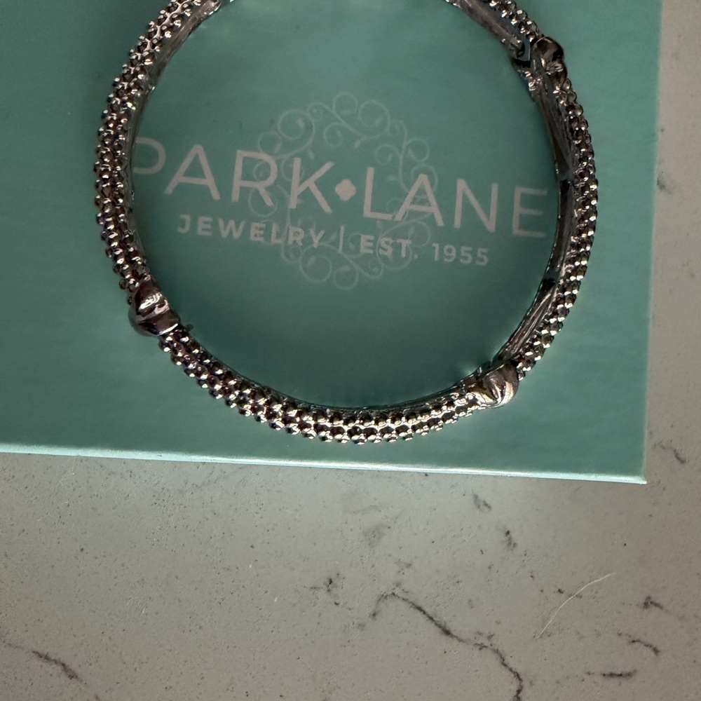 Park Lane "Rica" Silver-Tone Textured Bangle Bracelet - Silver
